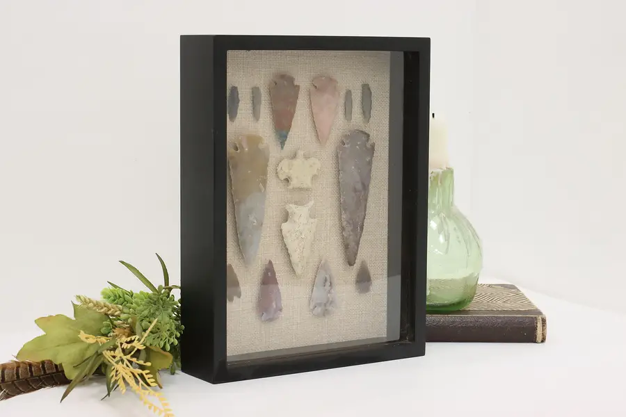 Photo of Indigenous Stone Point & Arrowhead Collection Shadow Box