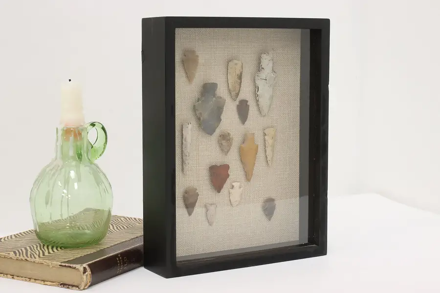 Photo of Indigenous Stone Point & Arrowhead Collection Shadow Box