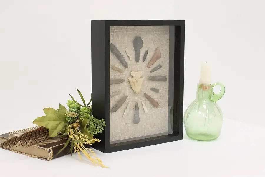 Photo of Indigenous Stone Point & Arrowhead Collection Shadow Box