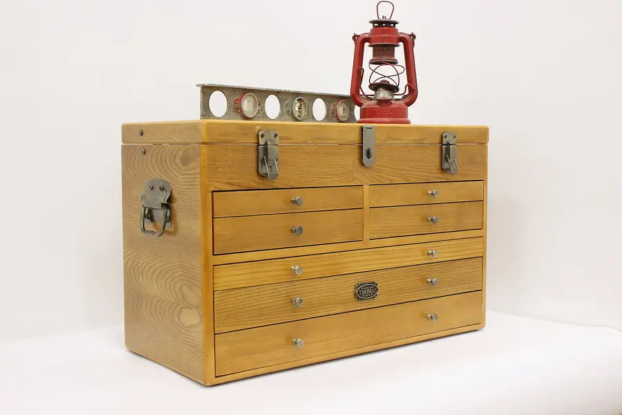 Photo of Farmhouse Oak Jewelry, Collector or Tool Chest Thomas Series