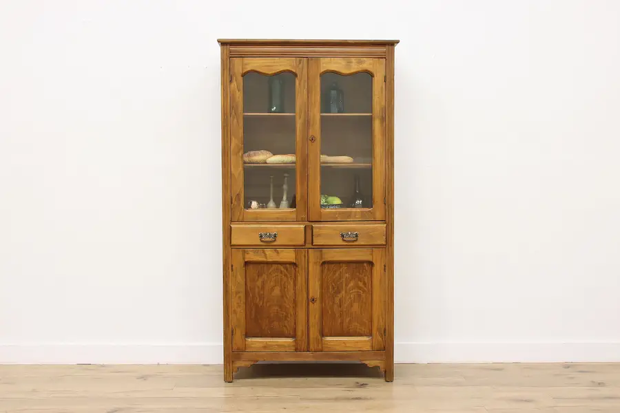 Photo of Farmhouse Antique Oak Pie Safe Cupboard Pantry Cabinet, Iowa