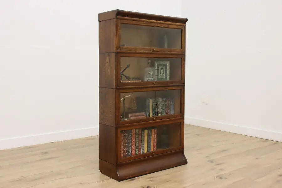 Photo of Arts & Crafts Antique 4 Stack Oak Lawyer Bookcase, Viking