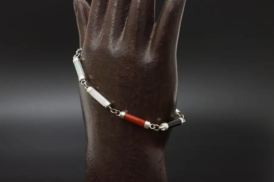 Photo of Natural Stone & Sterling Silver 7.5" Bracelet
