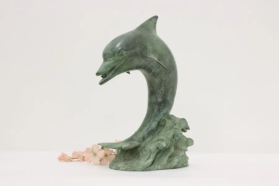 Photo of Bronze Vintage Statue Dolphin Sculpture Fountain Spout