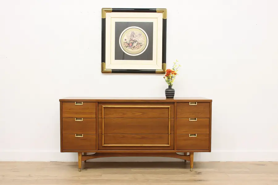 Photo of Midcentury Modern Vintage Walnut Credenza Dresser TV Console
