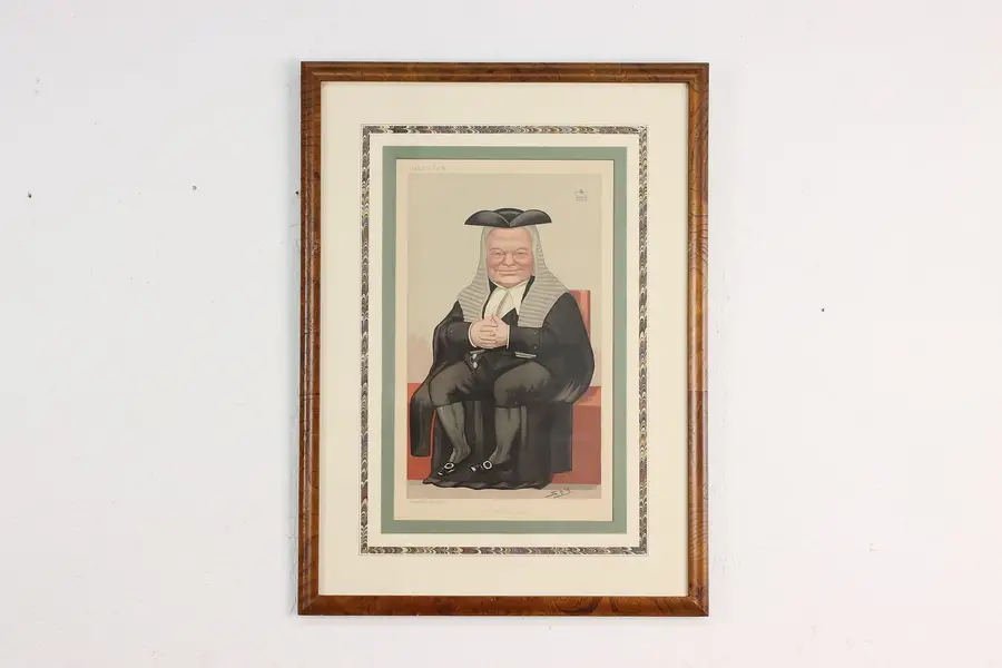 Photo of Lord Halsbury Old Bailey Engraving 1890 Vanity Fair 21.5"