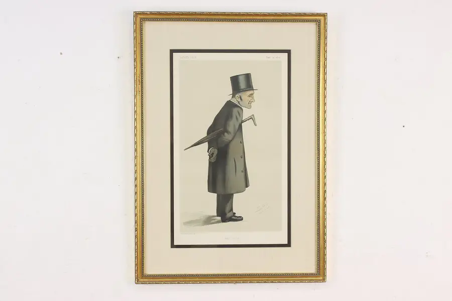 Photo of High Church Antique Colored Engraving 1876 Vanity Fair 19"