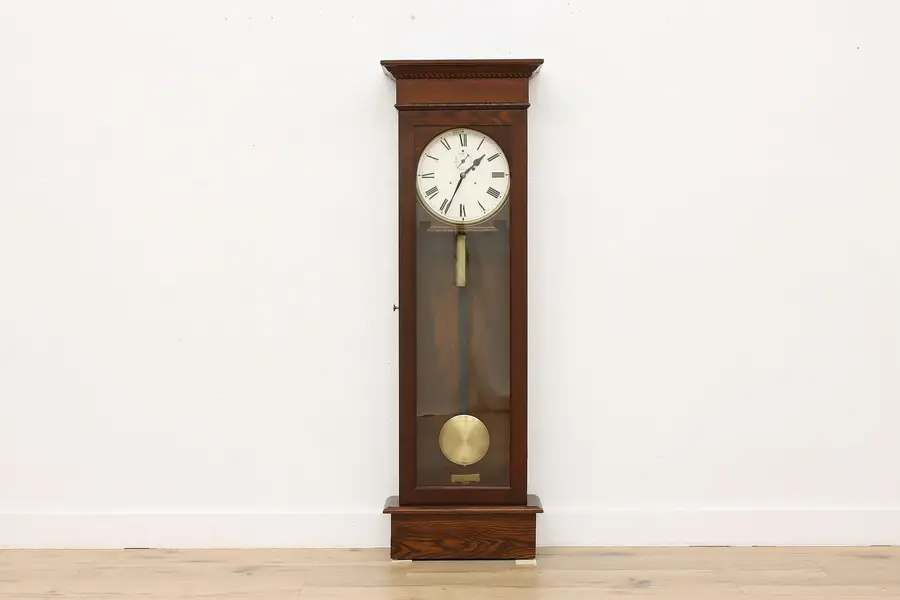 Photo of Regulator Style Antique Oak Wall or Floor Clock