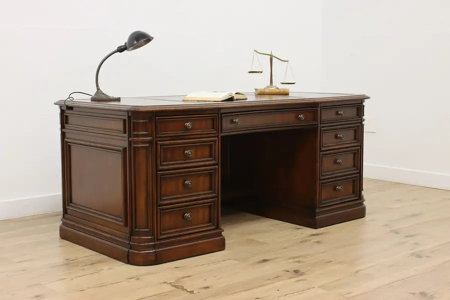 Photo of Sligh Traditional Mahogany Executive Office Desk, File