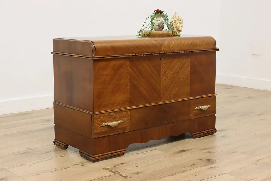Photo of Art Deco Vintage Waterfall Cedar Chest Trunk & Drawer Lane