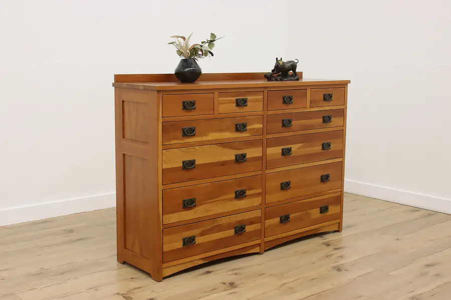 Photo of Arts & Crafts Vintage Cherry Craftsman Dresser Chest Brown