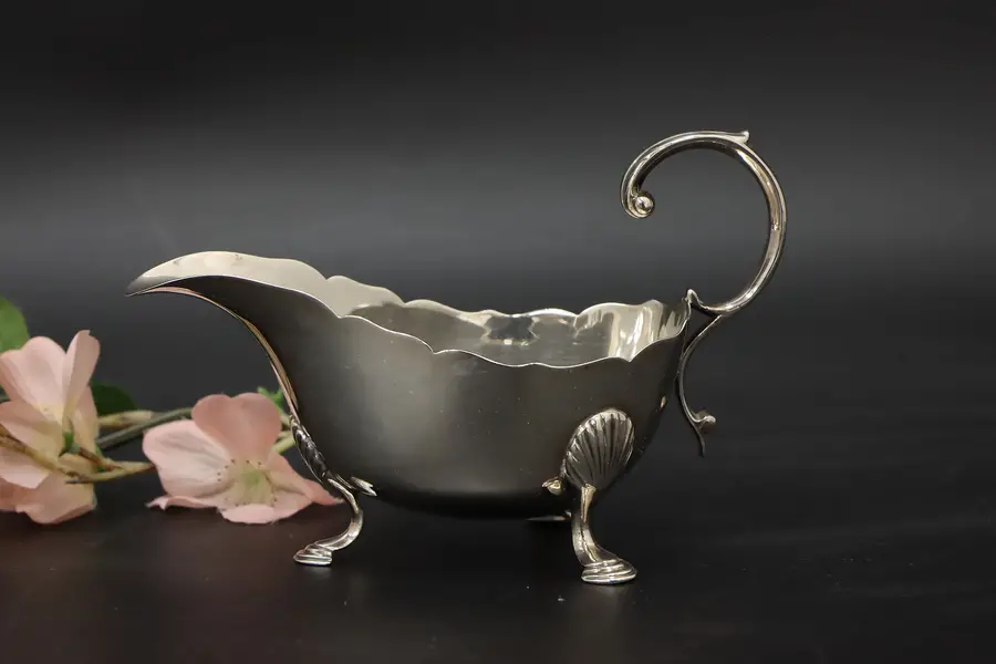 Photo of Victorian Antique English Sterling Silver Mini Sauce Boat