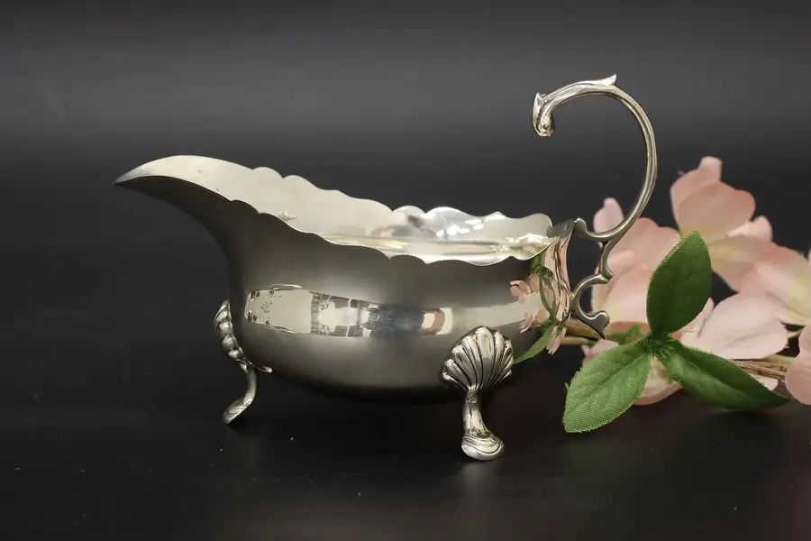 Photo of Victorian Antique English Sterling Silver Mini Sauce Boat