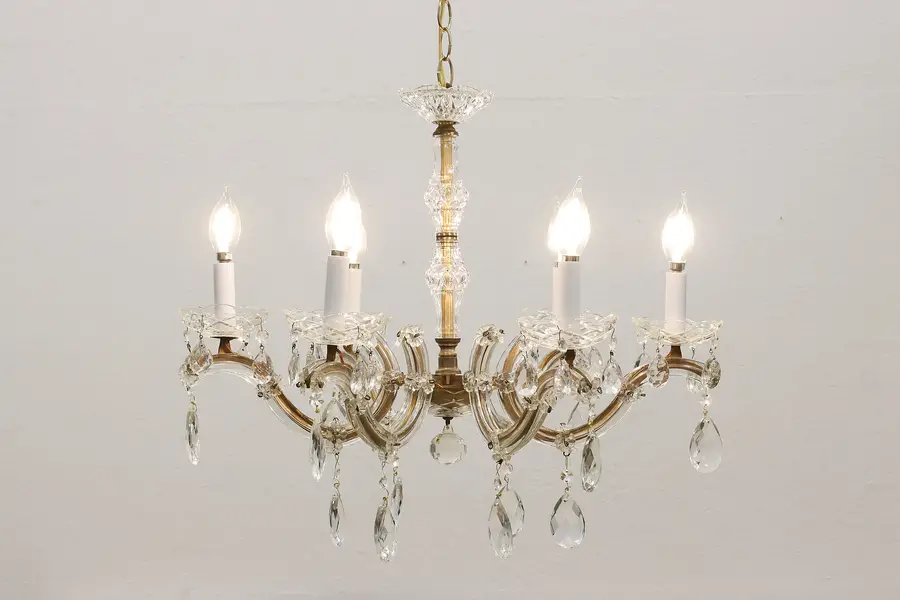 Photo of Maria Theresa 6 Candle Vintage Chandelier Crystal Prisms