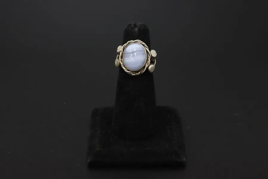 Photo of JHB Native American Sterling Silver Blue Lace Agate Ring
