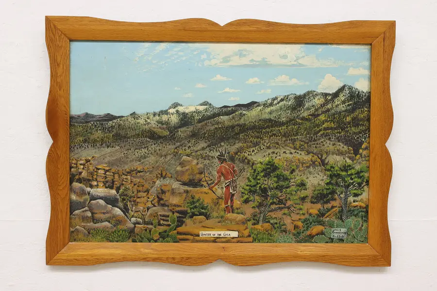 Photo of Native Hunter of the Gila Original Painting Richardson 41.5"