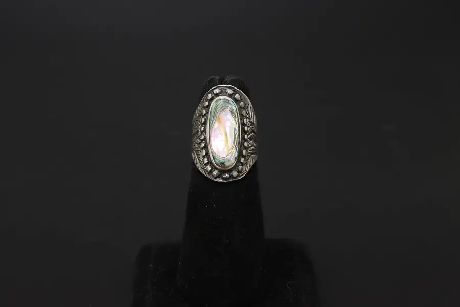 Photo of 925 Sterling Silver Abalone Shell Southwestern Ring