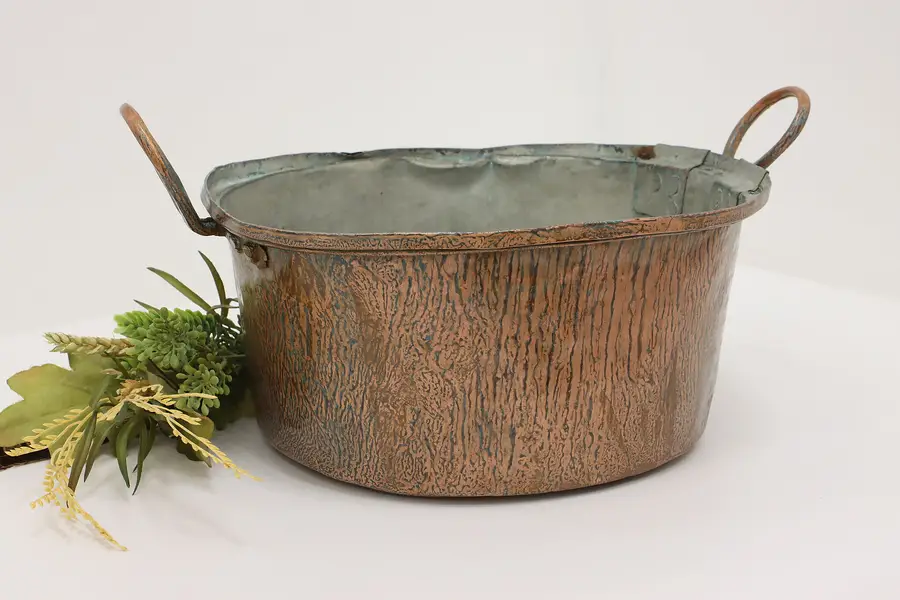 Photo of Farmhouse Antique Copper Kitchen Pot or Porch Garden Planter