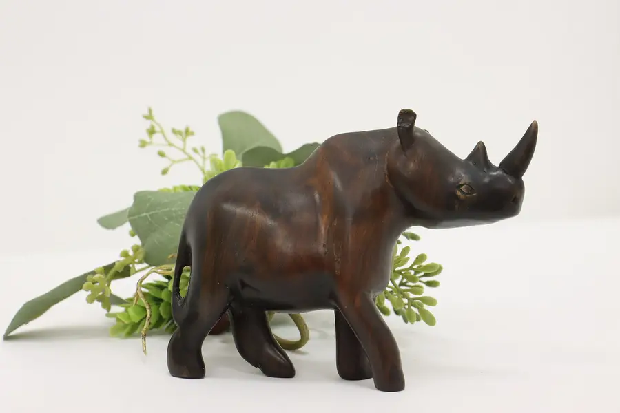 Photo of African Hand Carved Rosewood Rhinoceros Sculpture