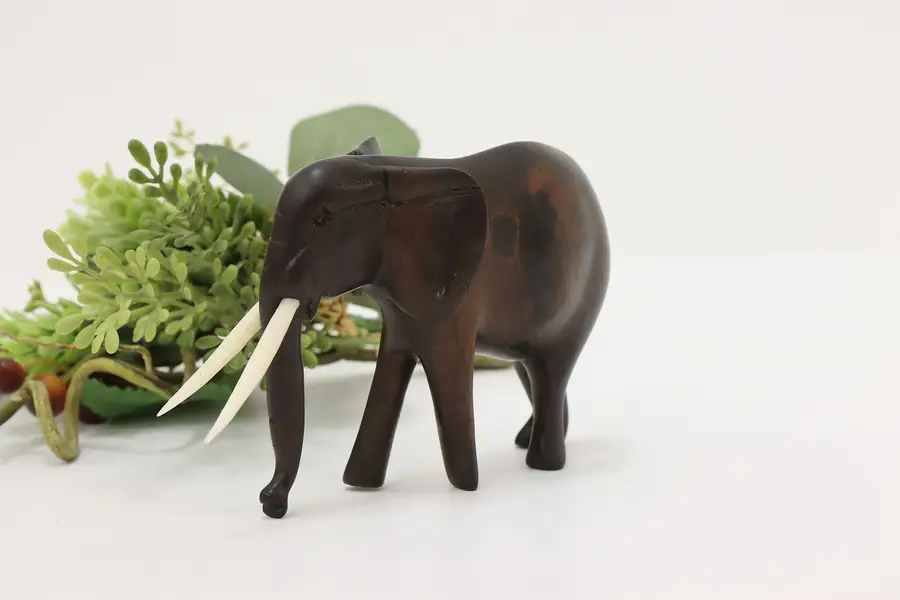 Photo of African Hand Carved Rosewood Elephant Sculpture