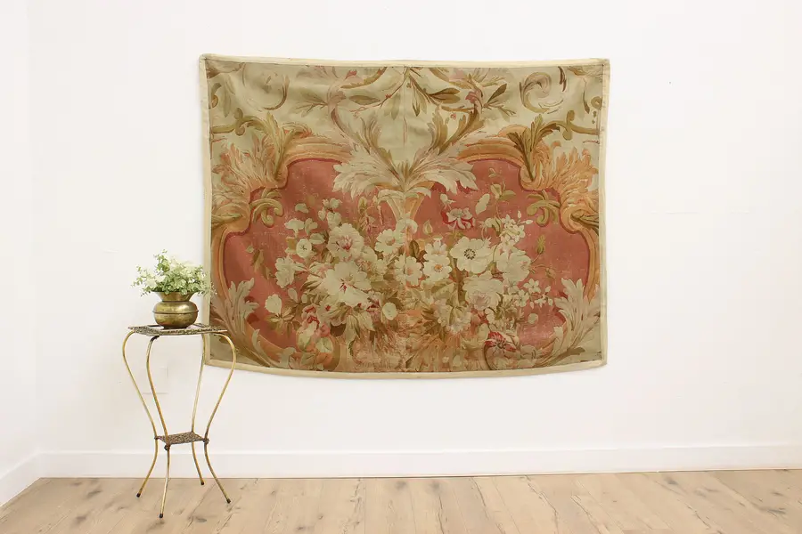 Photo of French Antique 1800s Aubusson Woven Tapestry 74" x 56"