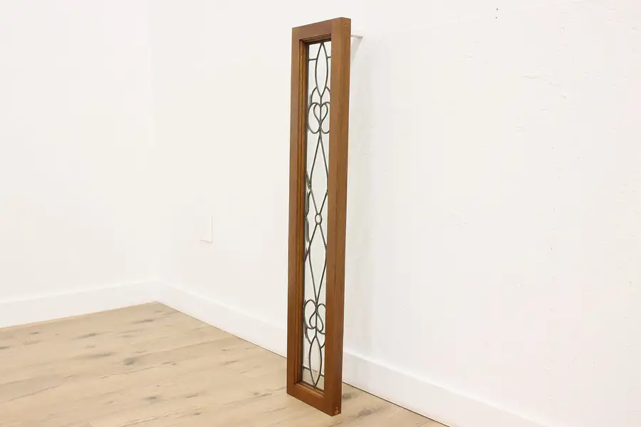 Photo of Traditional Vintage Mahogany Leaded & Frosted Glass Window
