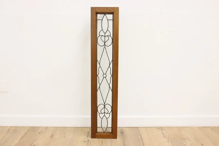 Photo of Traditional Vintage Mahogany Leaded & Frosted Glass Window