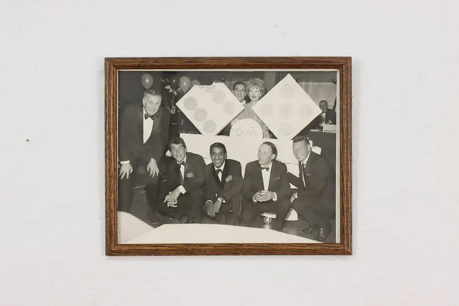 Photo of The Rat Pack in Las Vegas Vintage Framed Photograph 15.5"