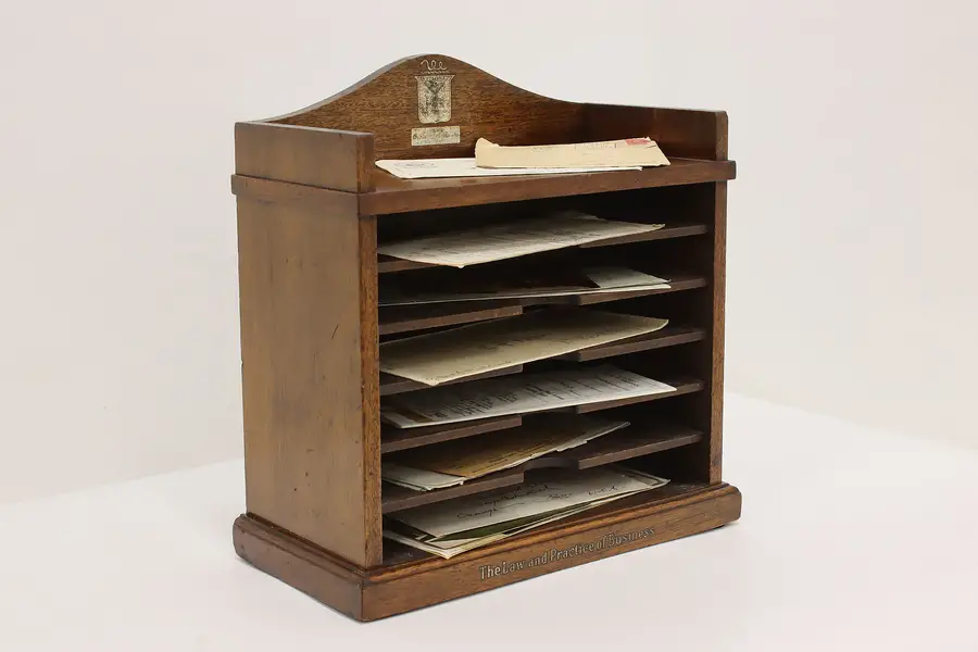 Photo of Arts & Crafts Antique Oak Desktop File Cabinet, American