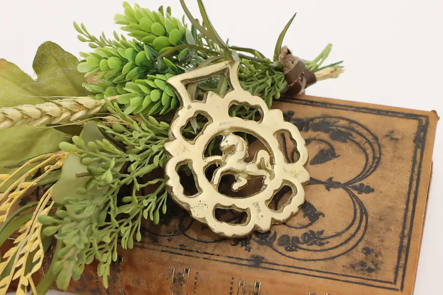 Photo of Farmhouse Vintage Brass Horse Harness Medallion, Horse