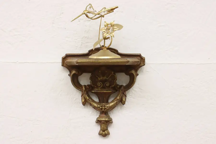 Photo of French Design Vintage Painted Composite Wall Shelf, Shell