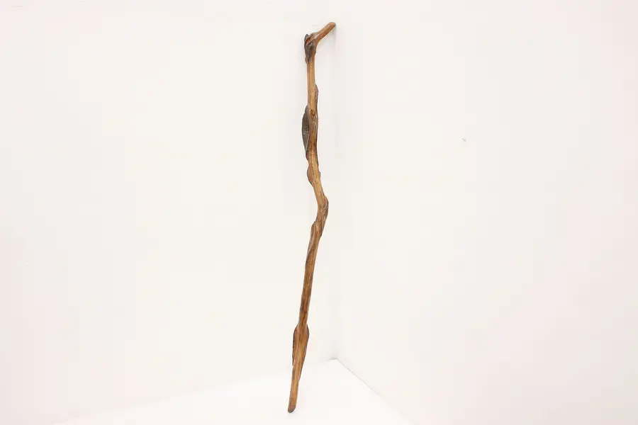 Photo of Farmhouse Vintage Knotty Cherry Walking Stick or Cane