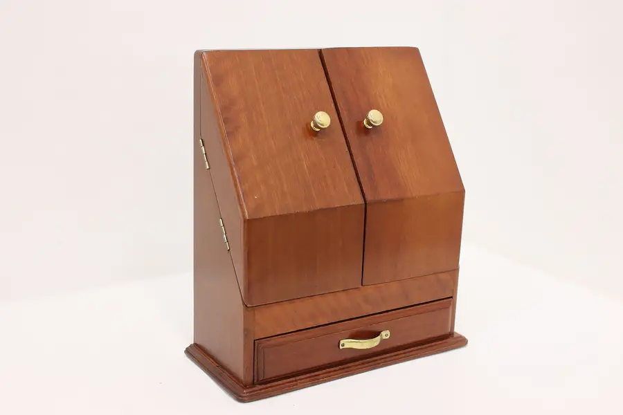 Photo of Traditional Vintage Mahogany Desktop Office File Cabinet