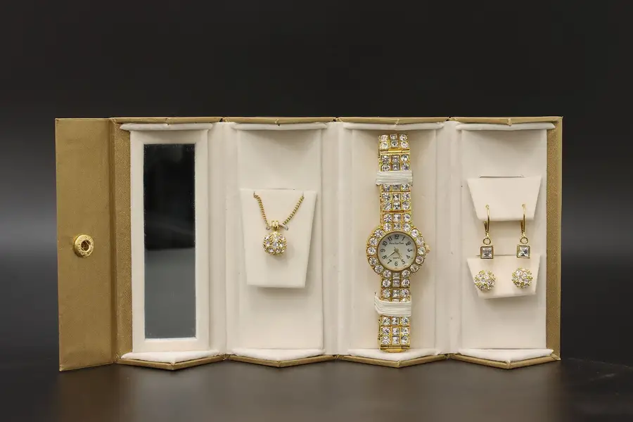 Photo of Gold Wash Stainless Steel 4 Pc Jewelry Set, Presentation Box