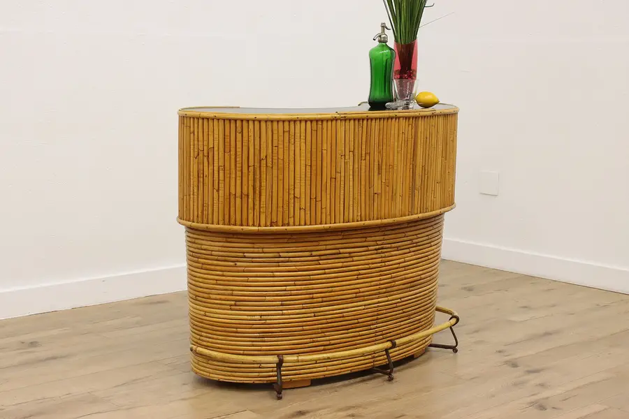 Photo of Midcentury Modern Vintage Bamboo Porch or Patio Tiki Bar
