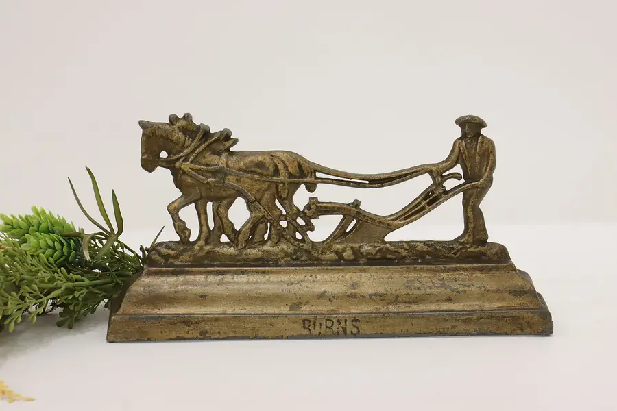Photo of Farmhouse Antique Robert Burns Poet Plowman Doorstop
