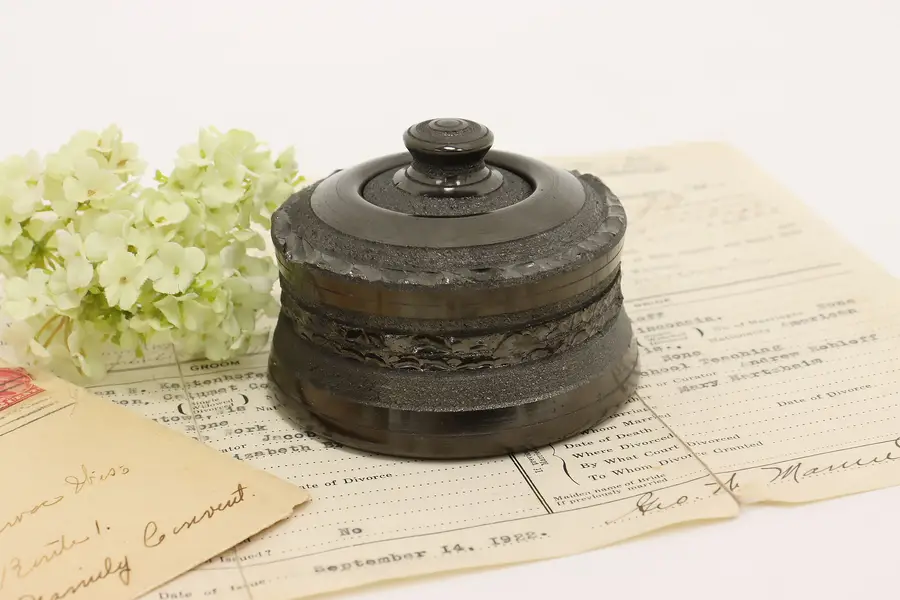 Photo of Anthracite Vintage Desktop Office or Library Inkwell