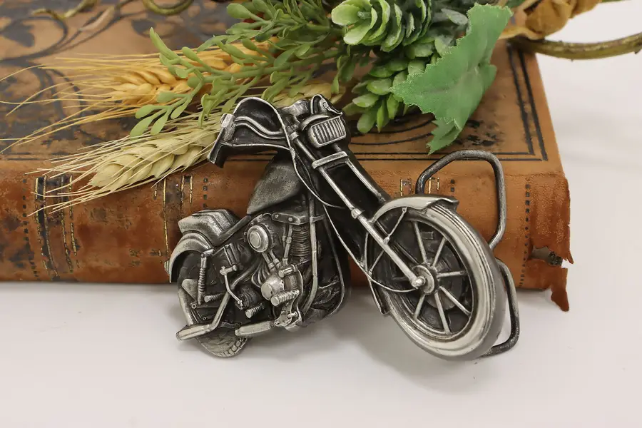 Photo of Pewter Motorcycle Vintage Belt Buckle Bergamot
