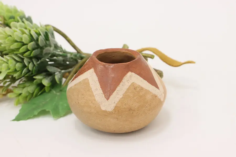 Photo of Indigenous Vintage Hand Painted Pottery Miniature Vase