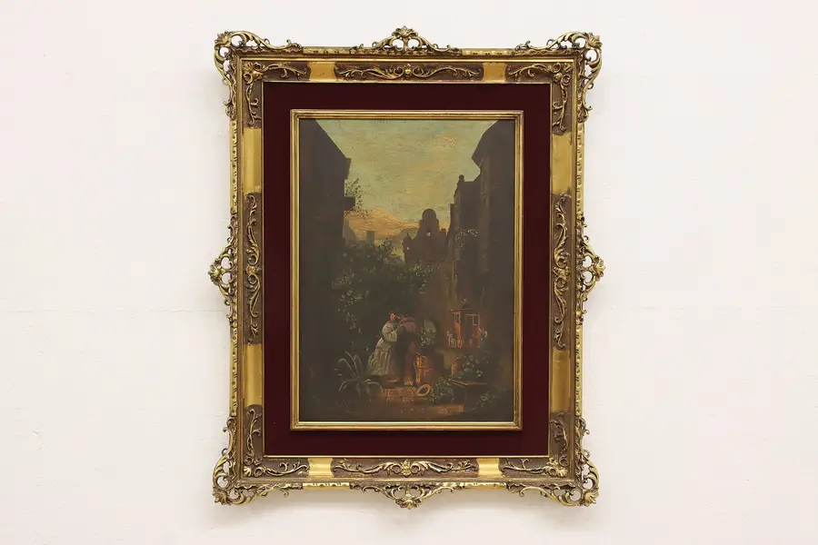 Photo of Farewell Vintage Oil Painting after Spitzweg 43"