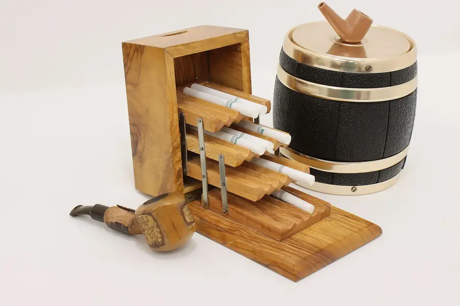 Photo of Midcentury Modern Vintage Olive Wood Expanding Cigarette Box