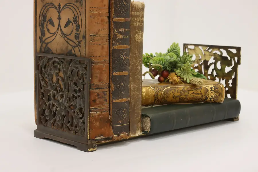 Photo of Victorian Antique Adjustable Desktop Book Holder, Flowers