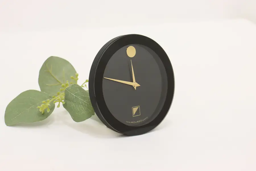 Photo of Midcentury Modern Vintage Swiss Movado Museum Desk Clock