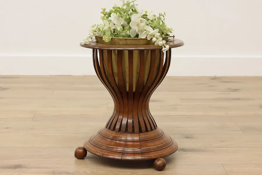 Photo of Georgian Design Antique Mahogany & Brass Wine Cooler Planter