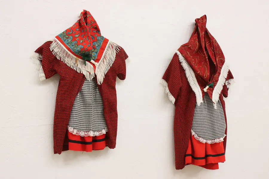 Photo of Pair Traditional Vintage Handmade Girl School Uniforms