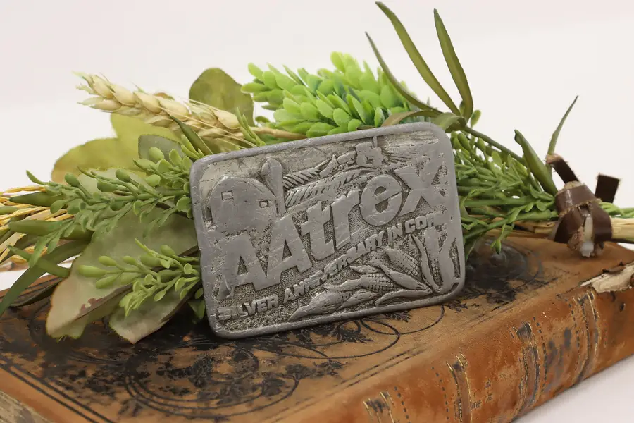 Photo of Aatrex Herbicide 25th Anniversary Vintage Pewter Belt Buckle