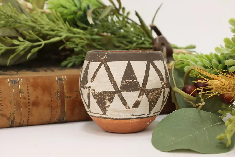 Photo of Native American Vintage Hand Painted Acoma Pottery Vase