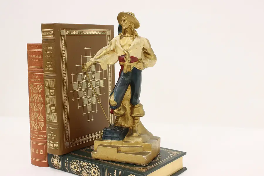 Photo of Swashbuckler Pirate Vintage Library Bookend Sculpture Armor