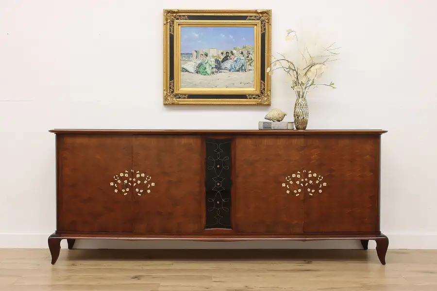 Photo of Art Deco Vintage Rosewood & Pearl Sideboard Console Gillen