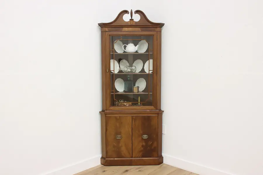 Photo of Georgian Design Antique Mahogany Corner Display Cabinet